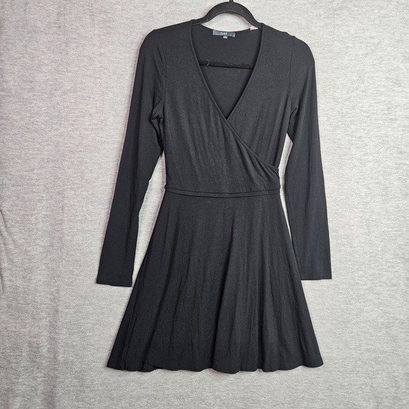 Tart Collections Dresses & Skirts - TART Black Wrap Dress Sz Small Long Sleeve V-Neck Soft Stretch Minimalist